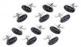 Cufflinks - Oval Black Usher